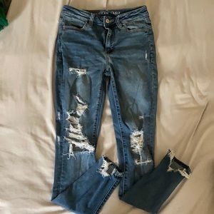 medium washed ripped jeans